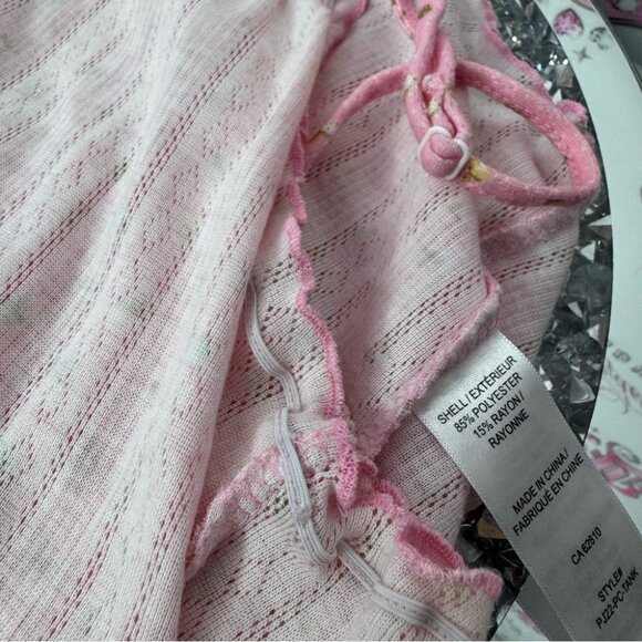 Rickiβs tank top ice cream cones π¦ pink stretchy ruffle frilly trim comfy cami - Picture 10 of 10